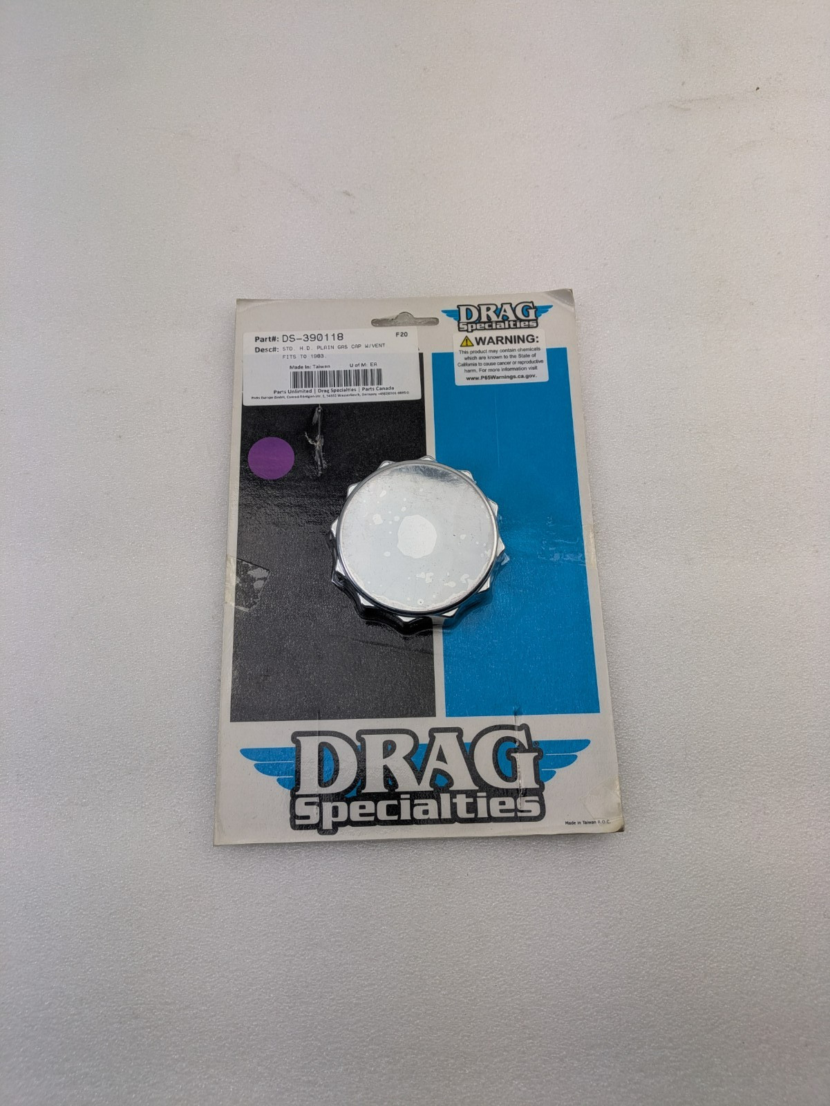 Drag Specialties Deluxe Gas Cap with Vent Pre ’82 Twist-On DS-390118