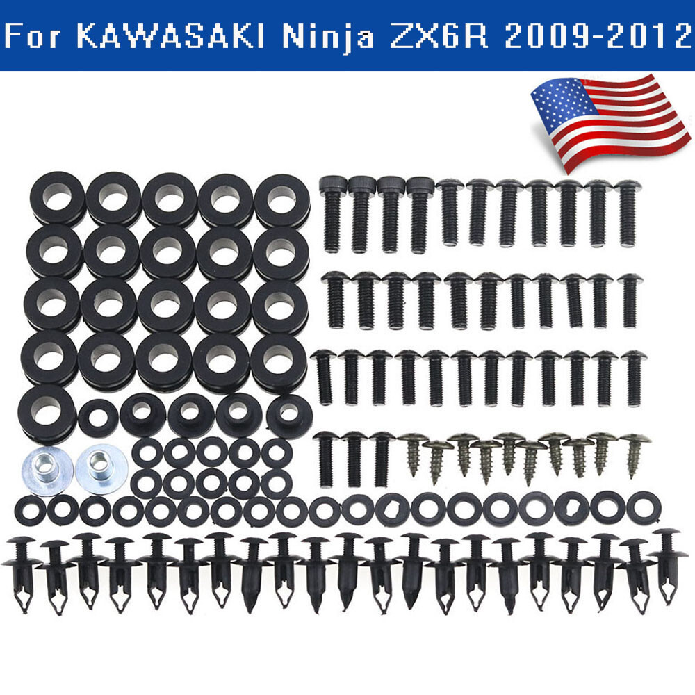US For Kawasaki Ninja ZX6R 2009-2012 2011 10 Fairing Body Work Bolts Screws Kit