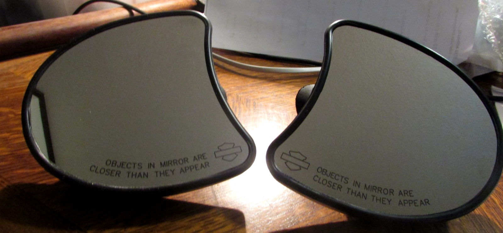 OEM HARLEY DAVIDSON FAIRING MIRRORS BLACK SET NEW 96-13 FLH W/BAR SHIELD L&R