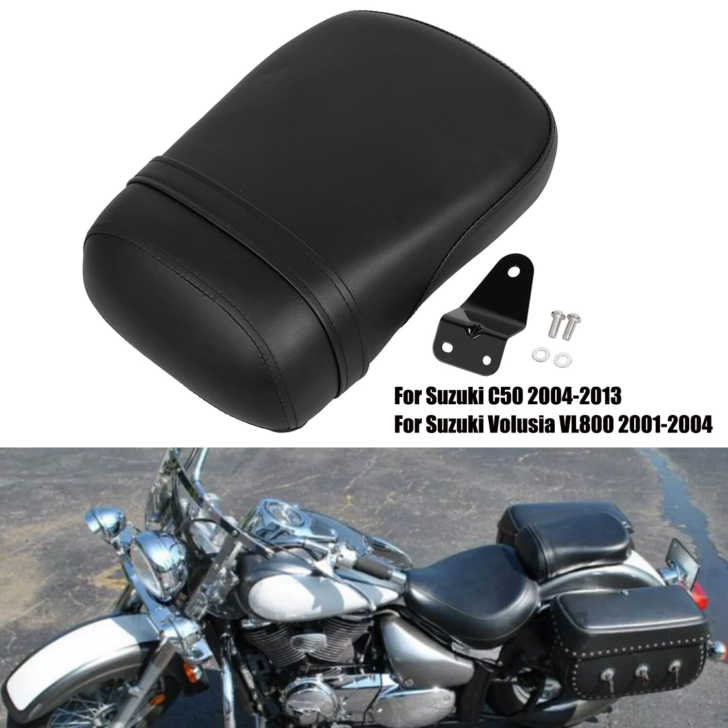 Synthetic Leather Rear Passenger Cushion Seat For Suzuki Boulevard C50 2004-2013