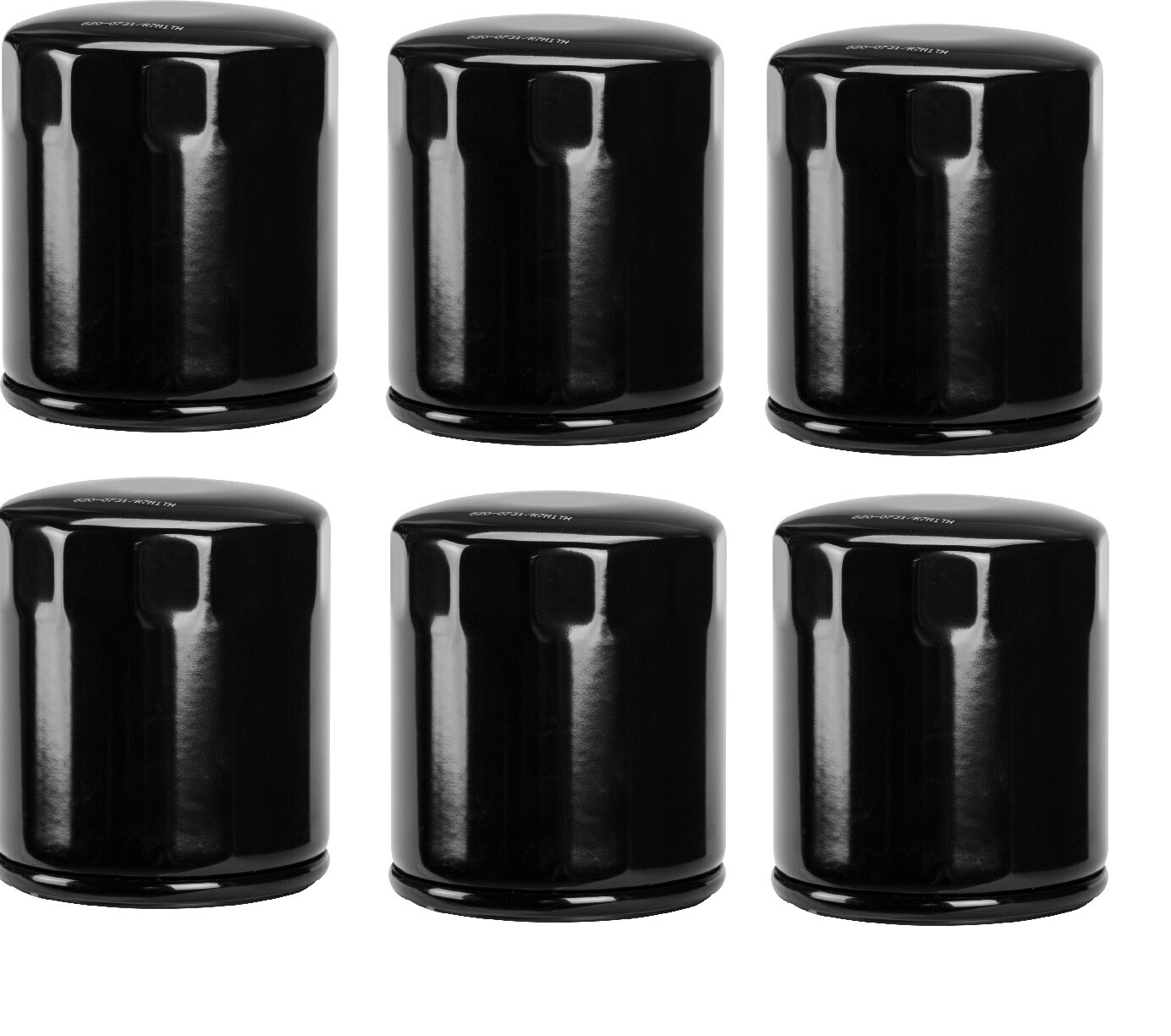 6 BLACK 10 Micron Oil Filter Harley Big Twin EVO Repl 63805-80T by Mid_-USA