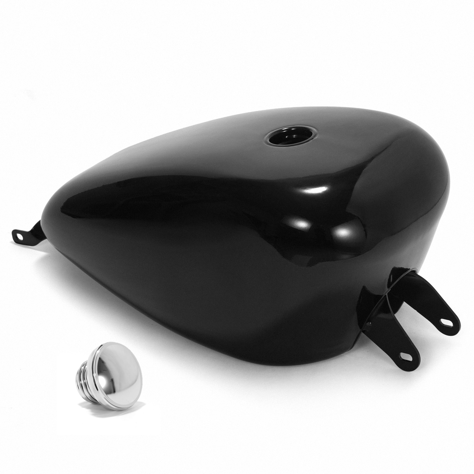 For Harley Sportster Gloss Black 4.2 Gal. Fuel Gas Tank Fit XL883 XL1200 2007-23