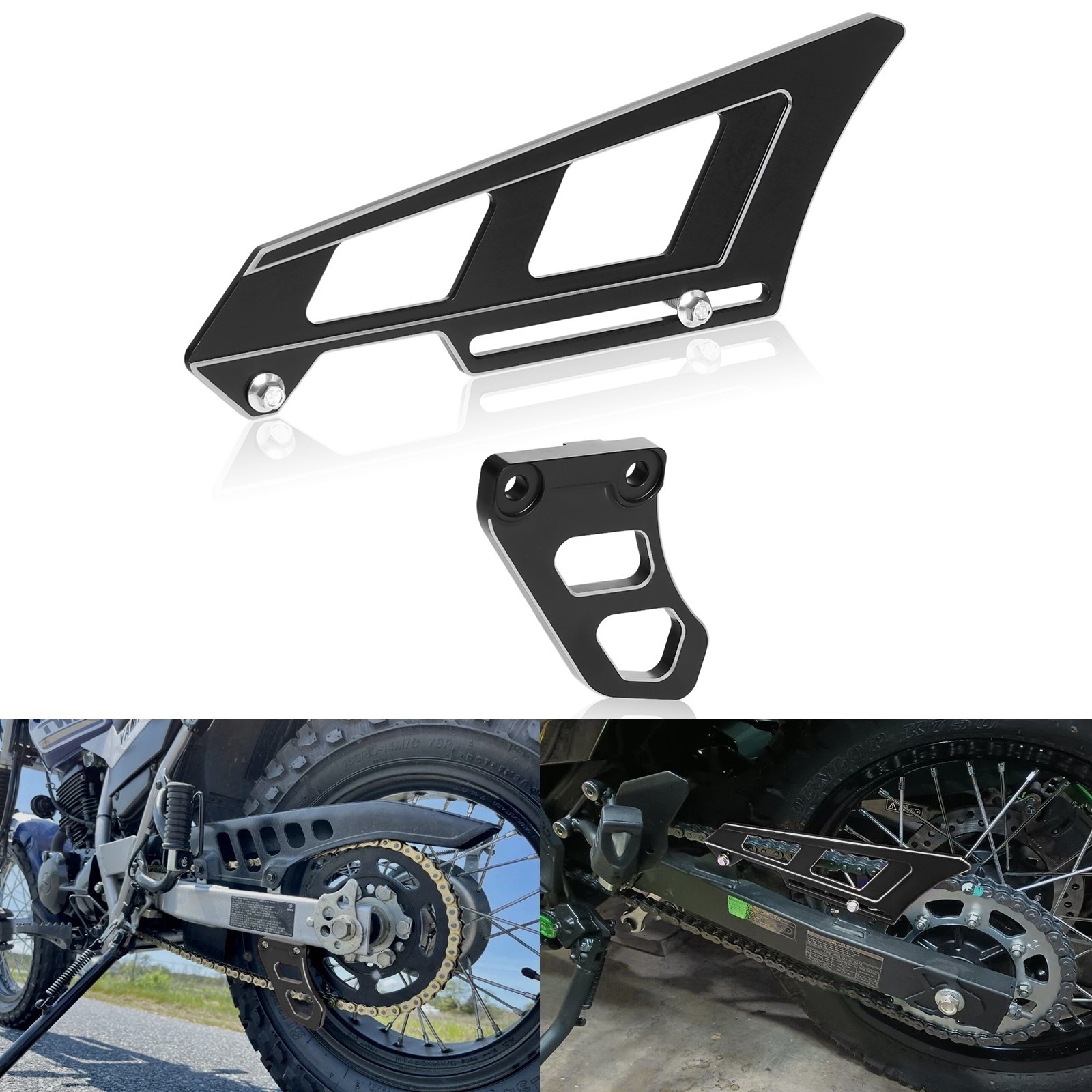 For YAMAHA TW 200 Serow XT250 2008-2025 TW200 Chain Guard Guide Cover 3D BLACK