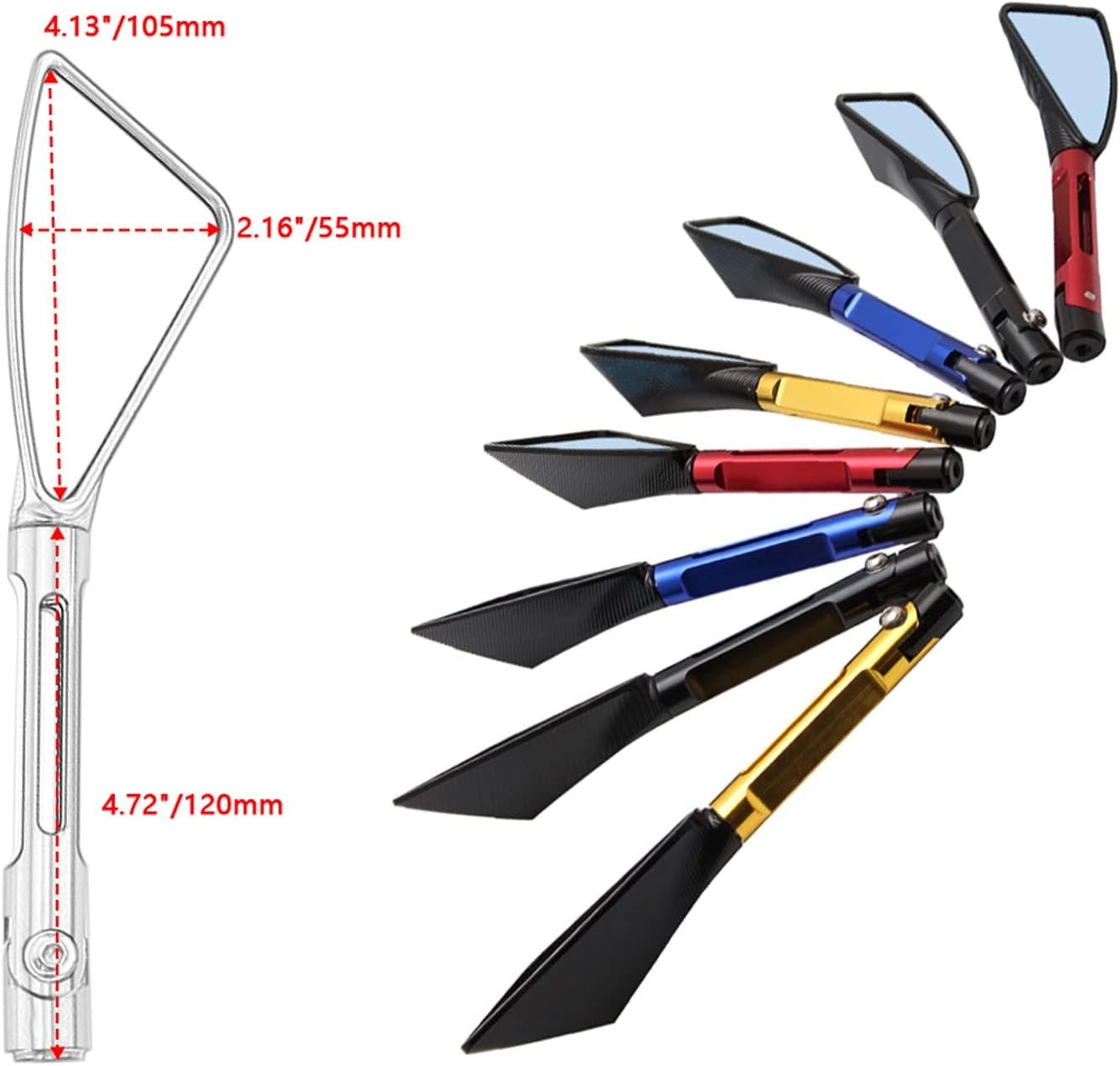 8mm 10mm Motorcycle Rear View Mirror Handlebar Yamaha XJ6 R1 R6 FZ6 F8Color: Red