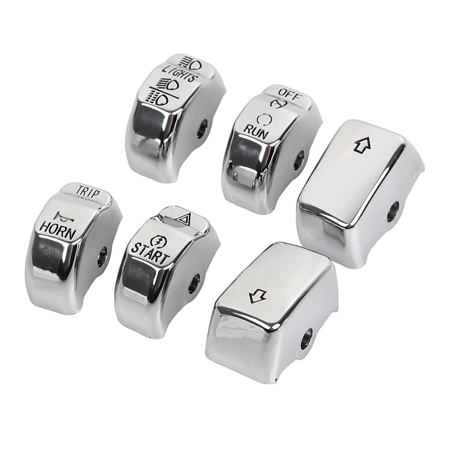 Chrome ABS Switch Housing Button Cap For Harley Softail Dyna Fat Bob Low Rider