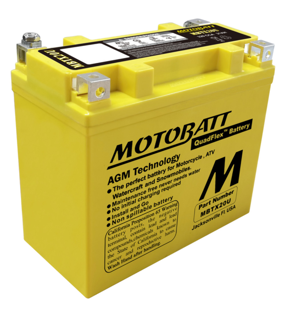MotoBatt MBTX20U 21Ah 310 CCA AGM Powersport Battery