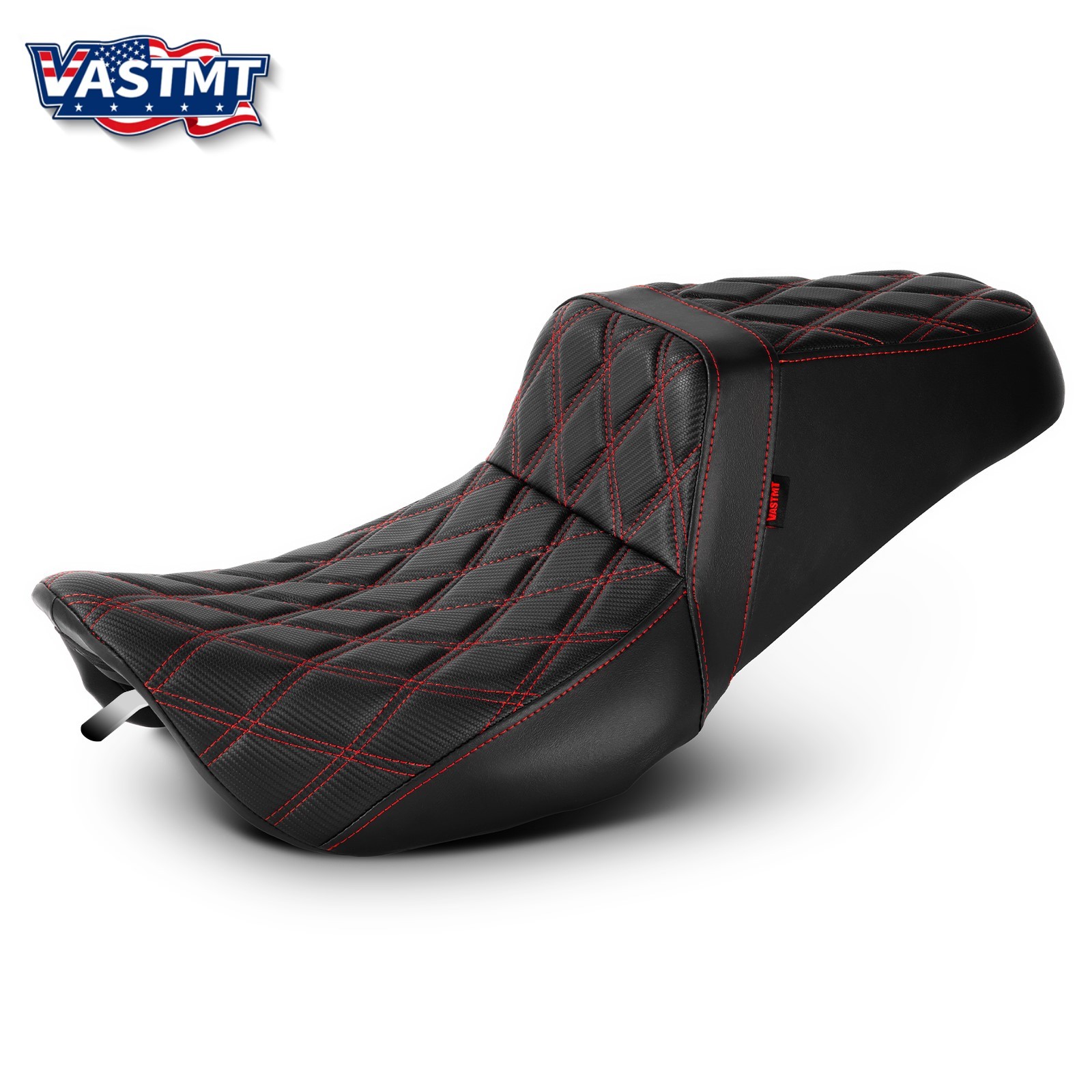 Diamond Red Stitching Gel Seat For Harley Road King Models 1997-2007 FLHR / FLHX