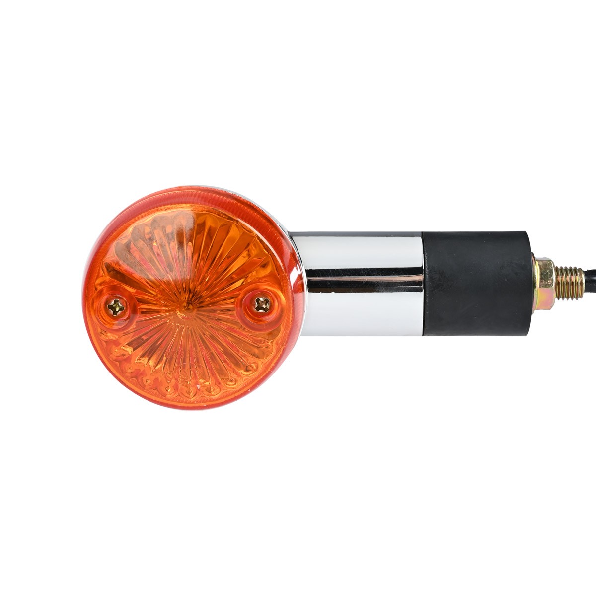 4PCS Amber LED Turn Signal Blinkers Universal DC 12V Motorcycle Lights Chrome US