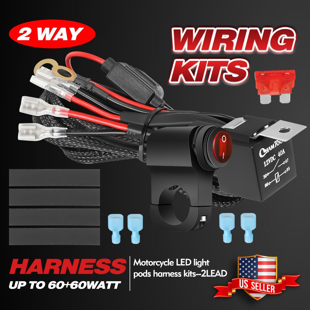 2x for Yamaha WR450F 3“ LED Spot Lights Long Range Amber Offroad Dirt Bike +Wire