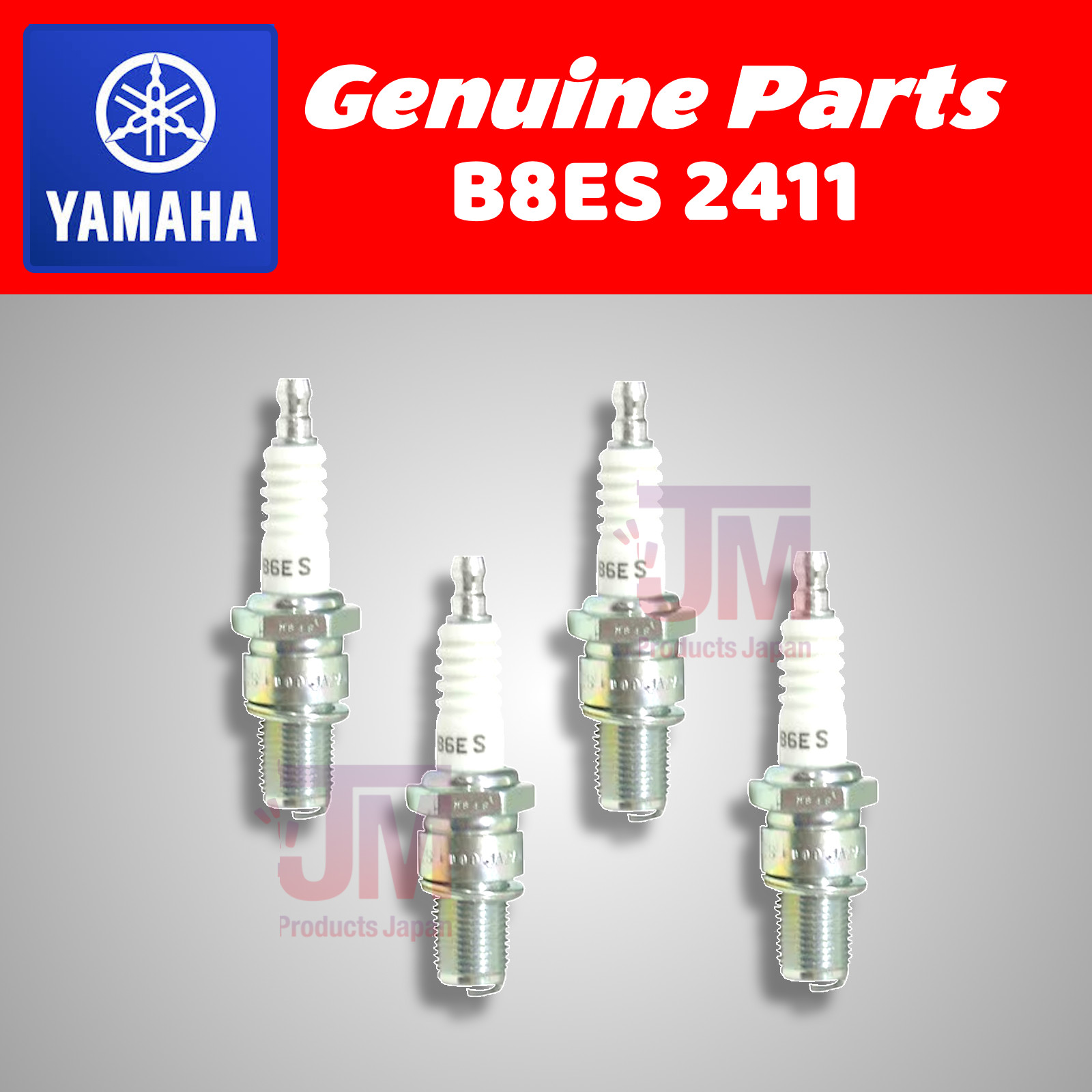 YAMAHA NGK B8ES 2411 Standard NON RESISTOR Spark Plug 98079-58840 (4 Pack)