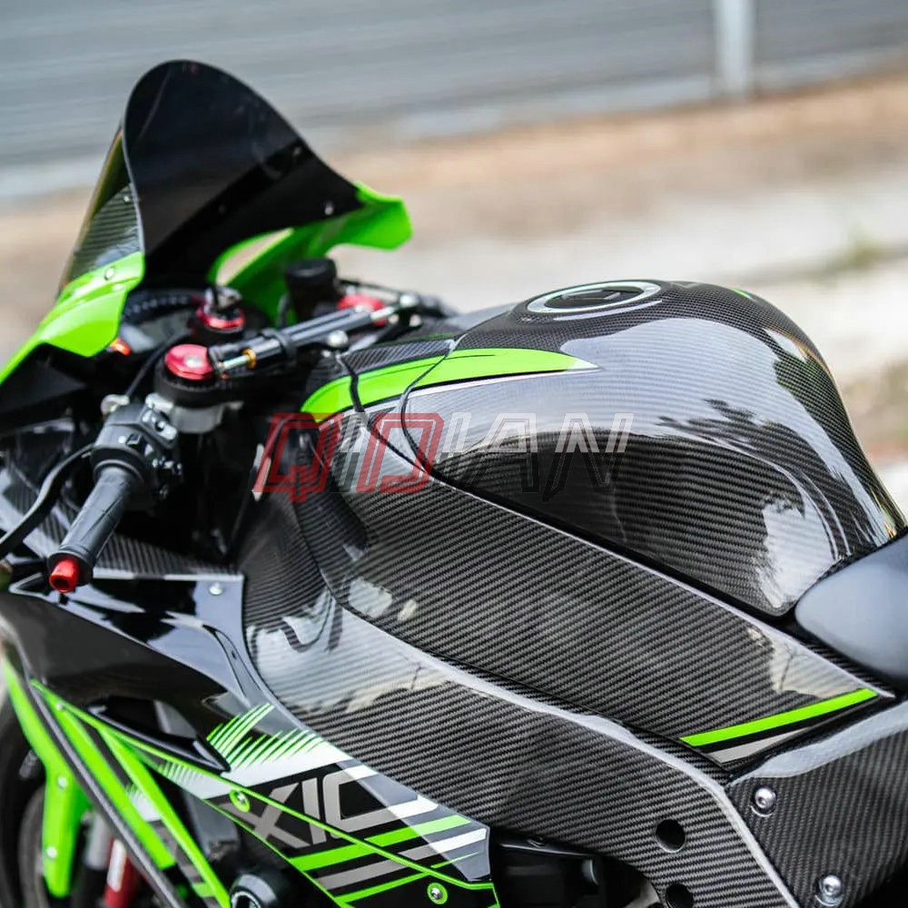 Carbon Fiber Fuel Tank Cover Protector Fairing For 2011-2026 Ninja ZX10R ZX10RR
