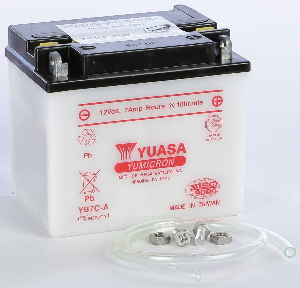 Yuasa Yumicron YB7C-A 12V Conventional Lead Acid Battery Shipped Dry