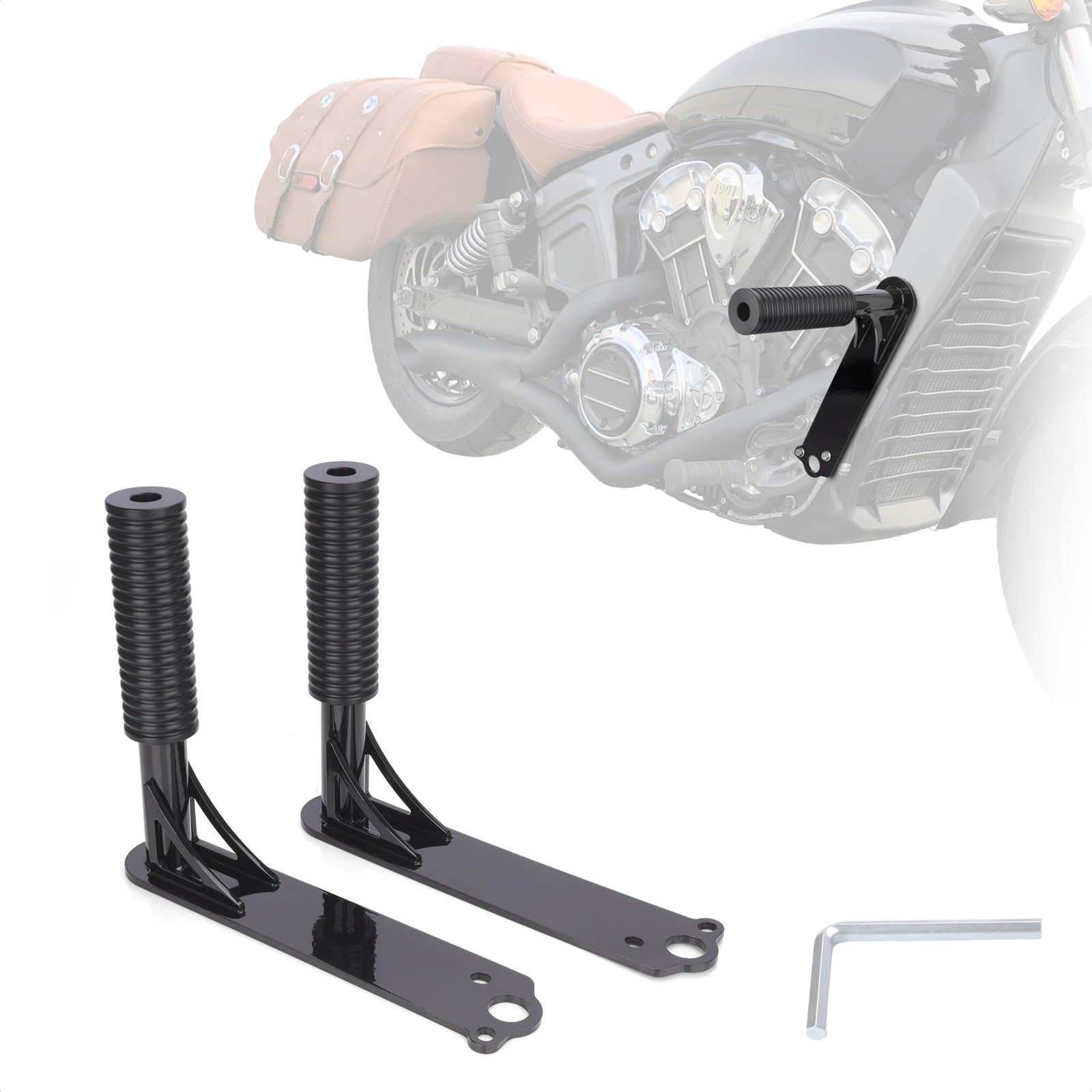 2x Highway Footpegs Crash Bar For Indian Scout Bobber Rogue Sixty ABS 2018-2025