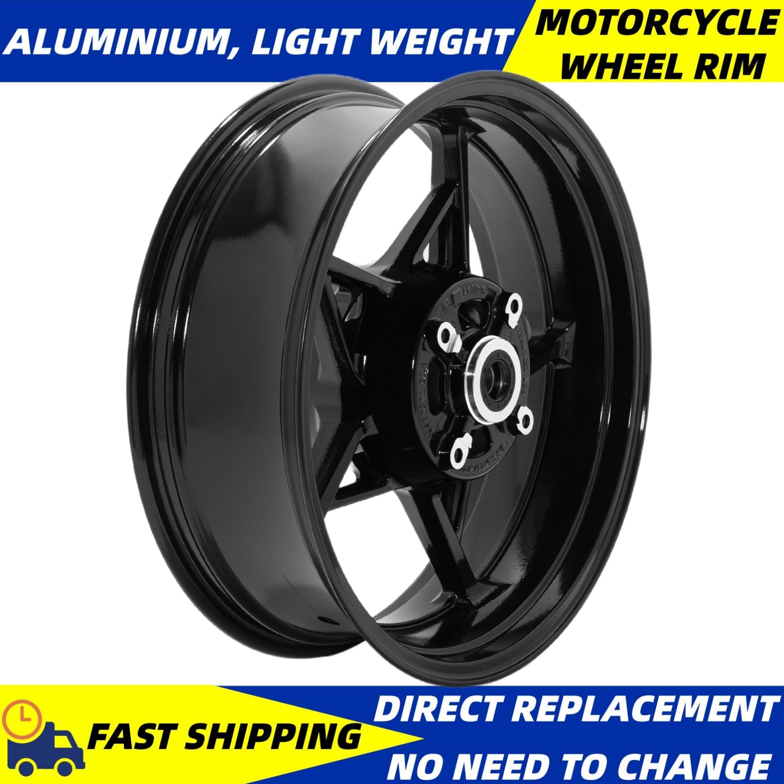 Aluminum 17″x5.5″ Black Tubeless Rear Wheel Rim Z900 17-24 ZR900SE For Kawasaki
