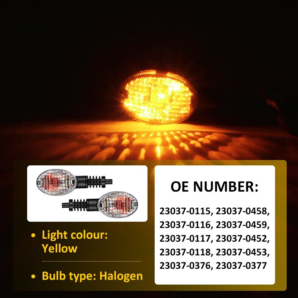 2X Clear Lens Turn Signal Light Indicator Blinker For KAWASAKI KLX125L 2013-2016