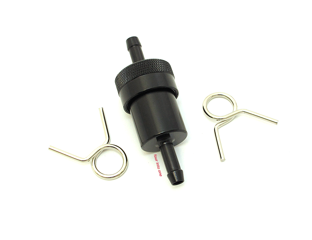 Emgo Black Anodized Aluminum Motorcycle Fuel Filter 5/16″ 14-34432