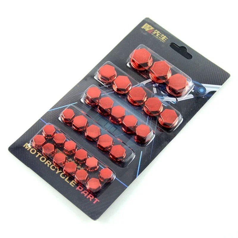 30pcs Motorcycle Screw Cap Cover Set Bolt Nut Head Covers Decoration Kit – NEW*