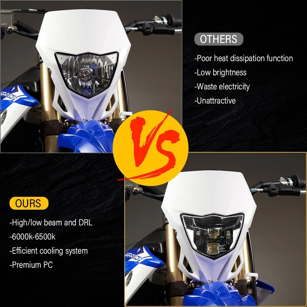 LED Headlight + Fairing + Switch For YAMAHA YZ125 YZ250F WR250F WR450F TTR250