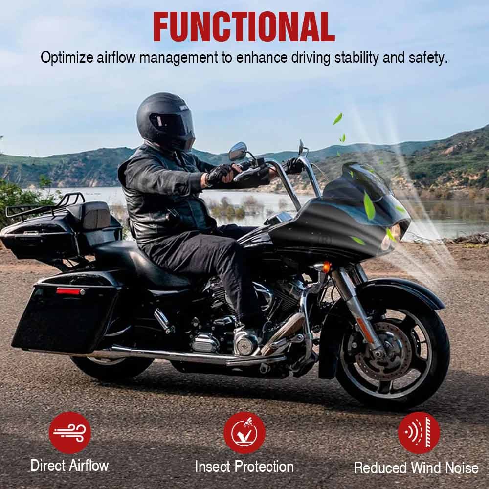 9.5″ Smoke Windscreen Windshield Air Deflector For Harley Road Glide 1998-2013