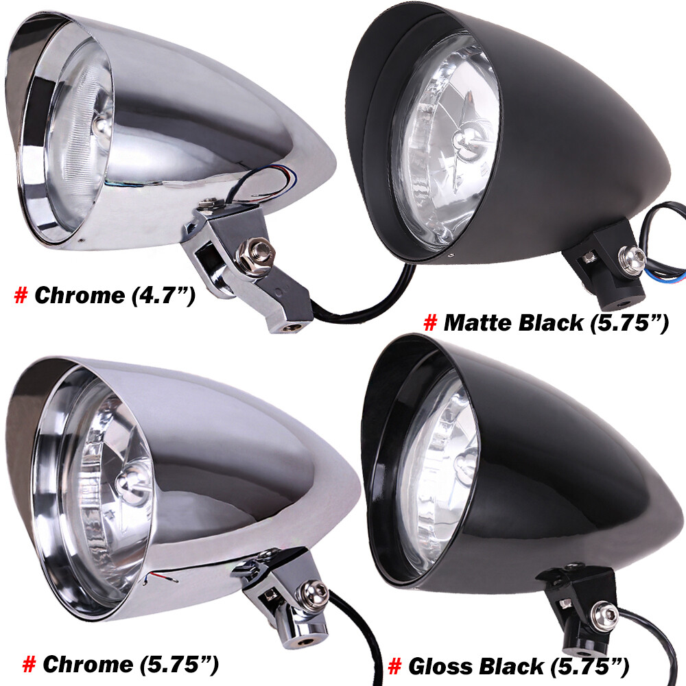 5.75″ 4.7″ Bullet Headlight Assembly For Harley Sportster Softail Bobber Chopper