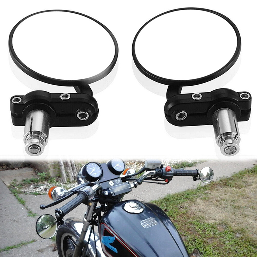 Universal 7/8″ Motorcycle Handle Bar End Mirror For Honda Suzuki Kawasaki Yamaha