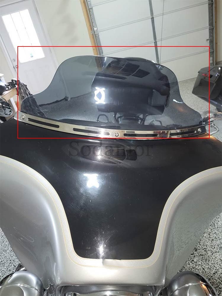 For Harley Touring Electra Glide 1996-2013 8″ Smoke Wave Windshield Windscreen