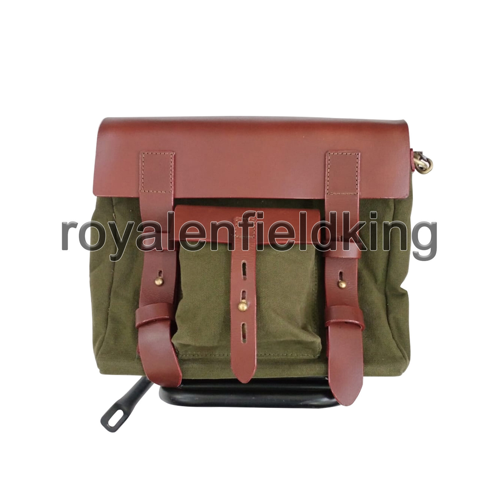 Fit For Royal NEW CLASSIC REBORN 350 Olive Color Saddle Bags With Mounting Pair