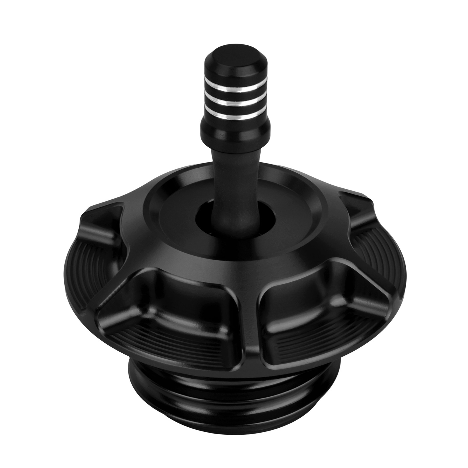 Black Vented Fuel Gas Tank Cap Vent Tube Universal For Harley Touring Softail