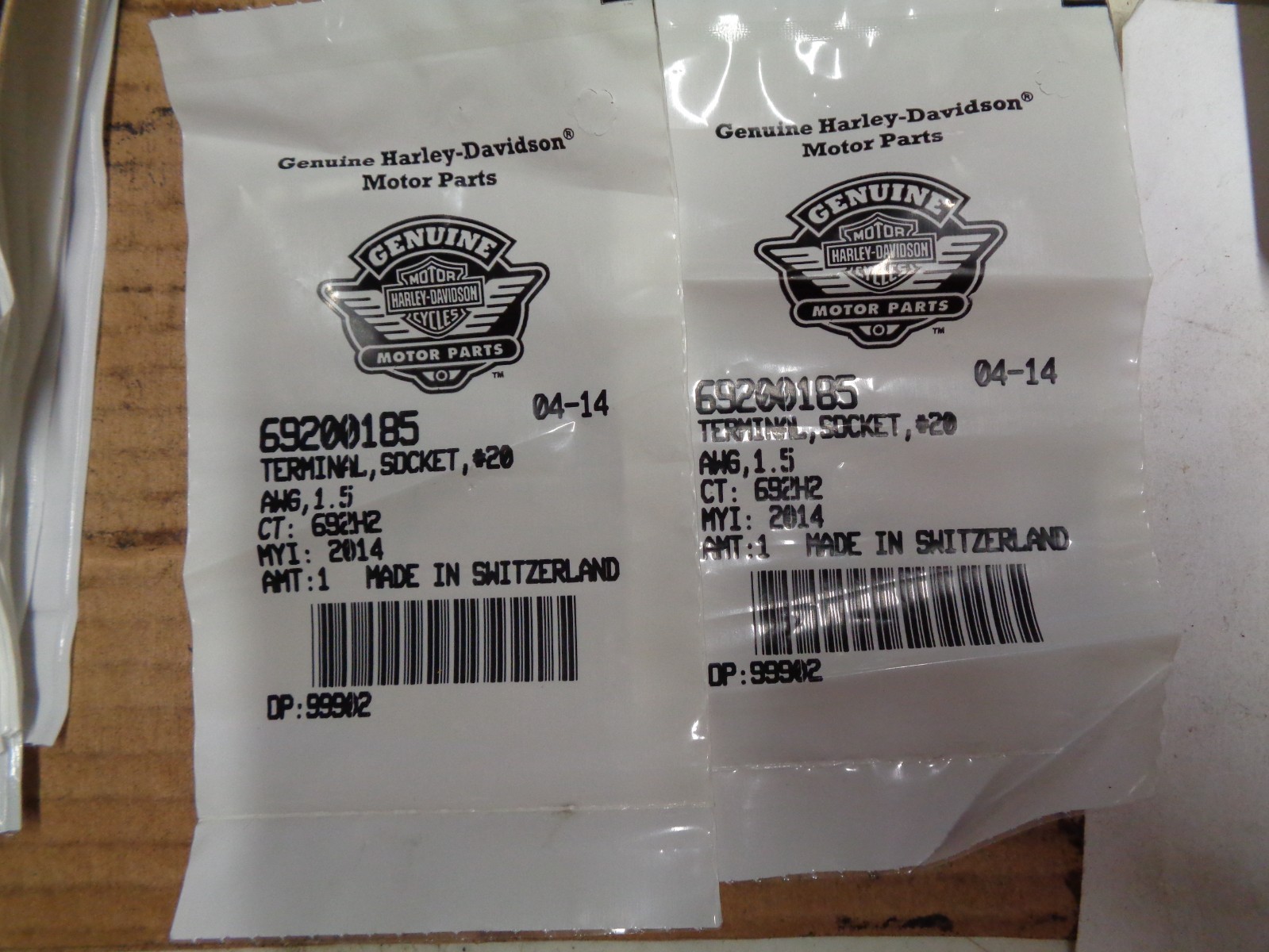 NOS Harley Davidson Lot of 2 Terminal Socket 20-AWG 1.5 69200185