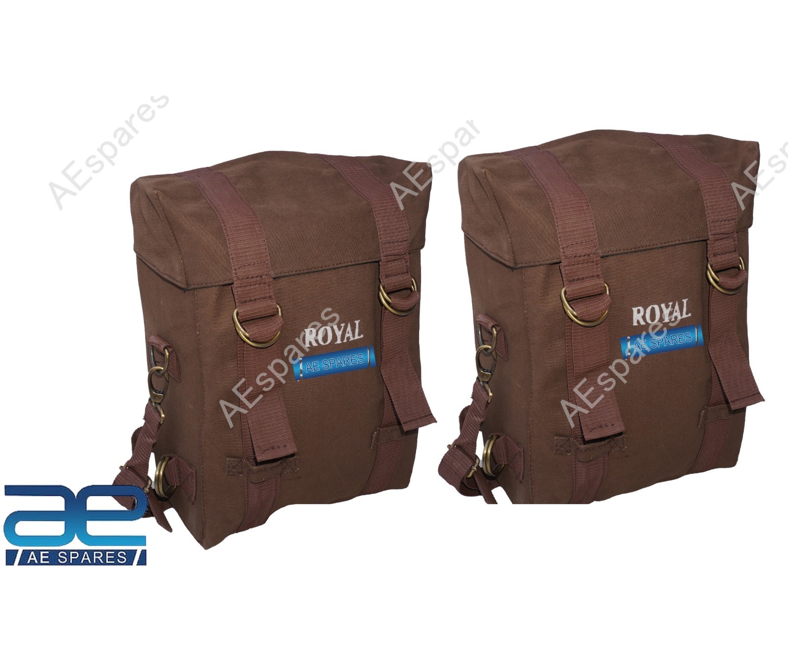Brown Pannier Bags With Fitting For Royal Enfield New Classic Reborn 350 @RE