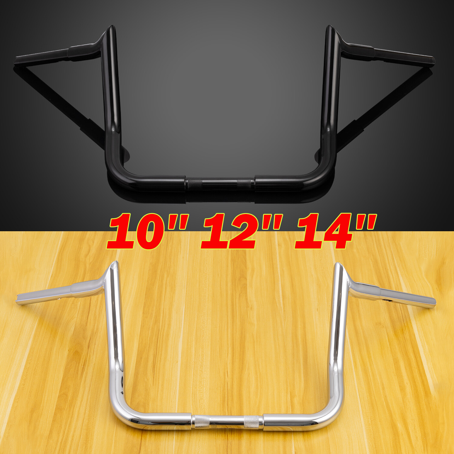 16” 10″ 12″ 14″ Meathook Ape Hanger Handlebar For Harley Electra Street Glide