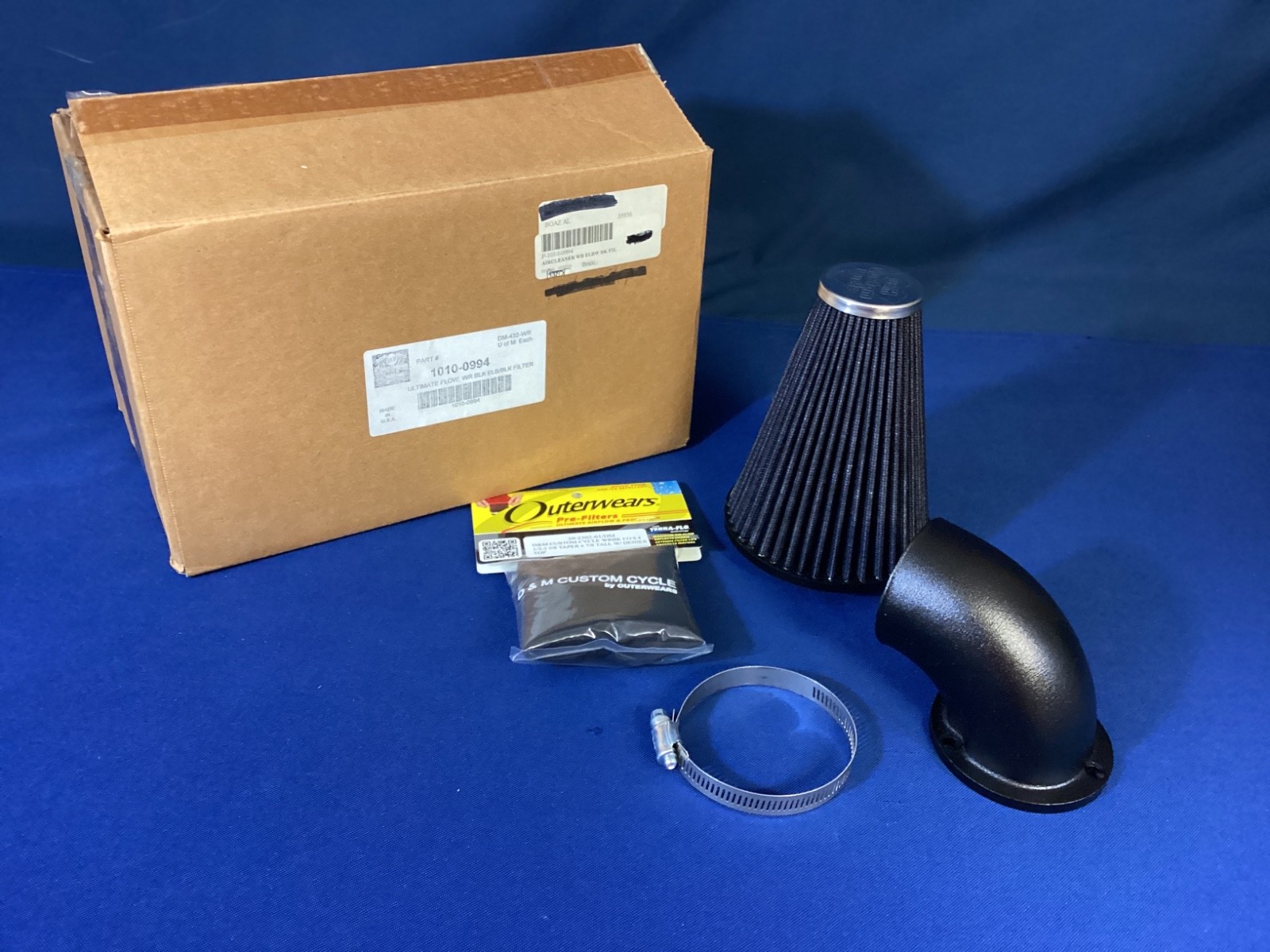 NEW open box D&M Custom Cycles Ultimate Flow Black Air Intake Filter, 1010-0994*