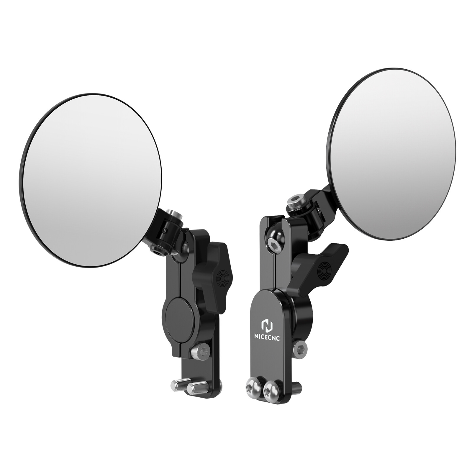 Universal Motorcycle Round Quick Flip Mirrors Kits Convex Glass For Off-Road