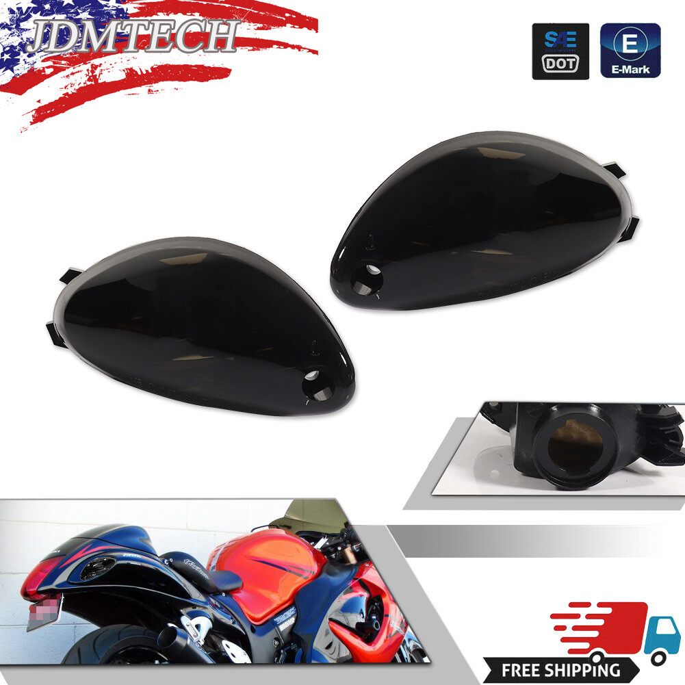 Smoke Lens Rear Turn Signals Housings Kit for SUZUKI 2008-2020 Hayabusa GSXR1300