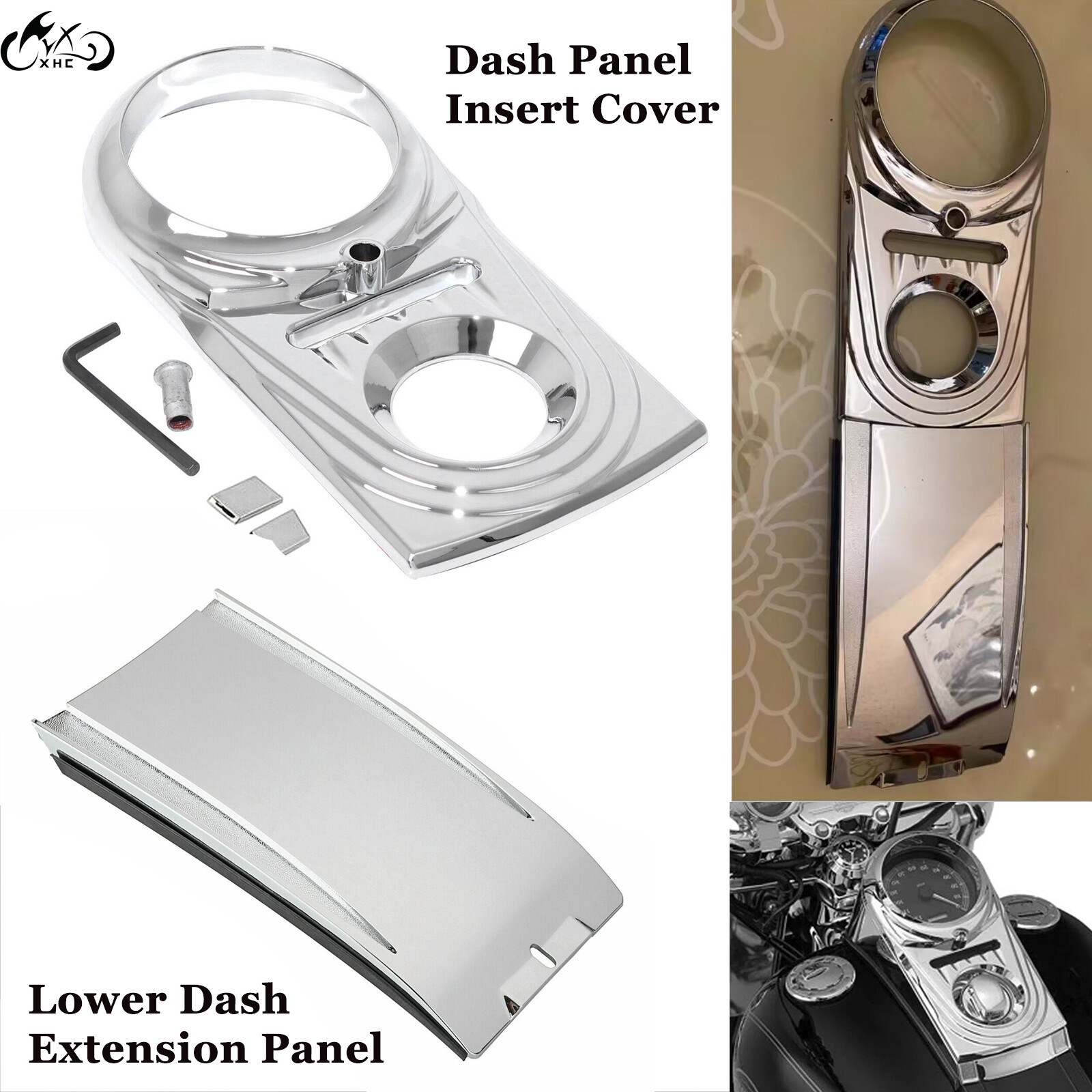 Dash Panel Insert Cover Tank Lower Extension For Harley Softail Heritage Classic