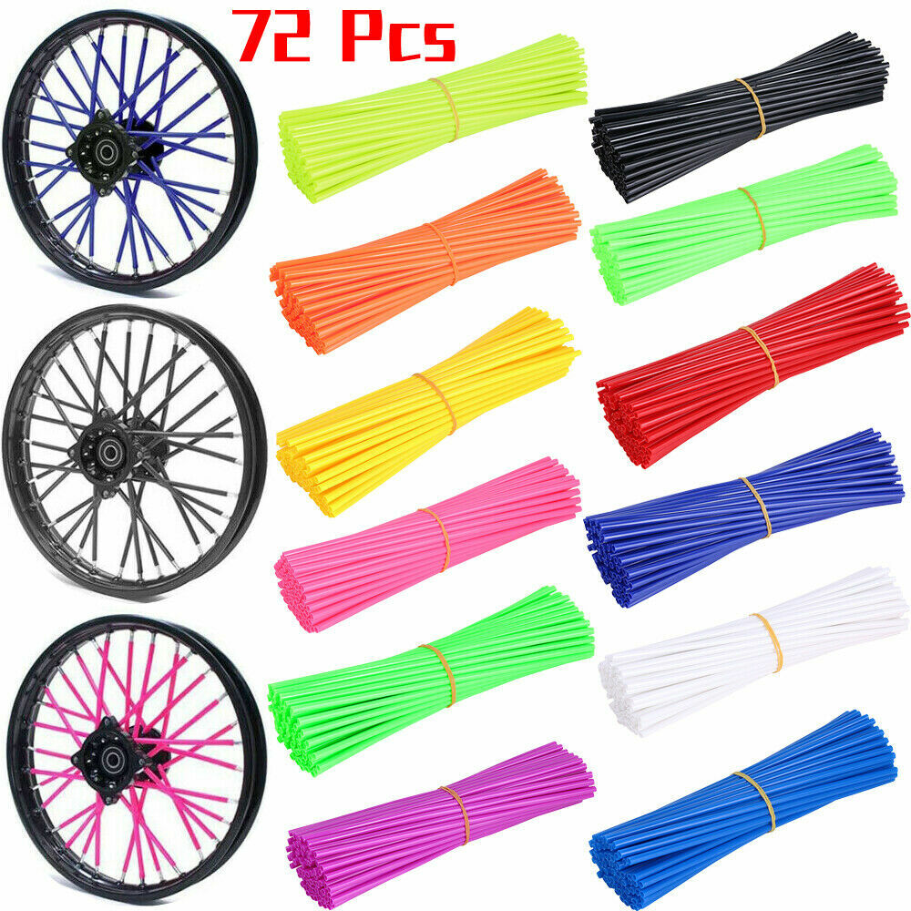 72PCS Spoke Covers Wheel Wrap Skins For Dirt Bike Motorcycle E-Bike Pit Bike