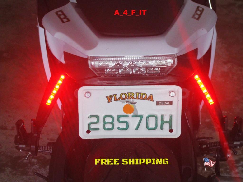 Motorcycle ATV Car Rear Tail Light Brake Running Flash LED Lights Red USA