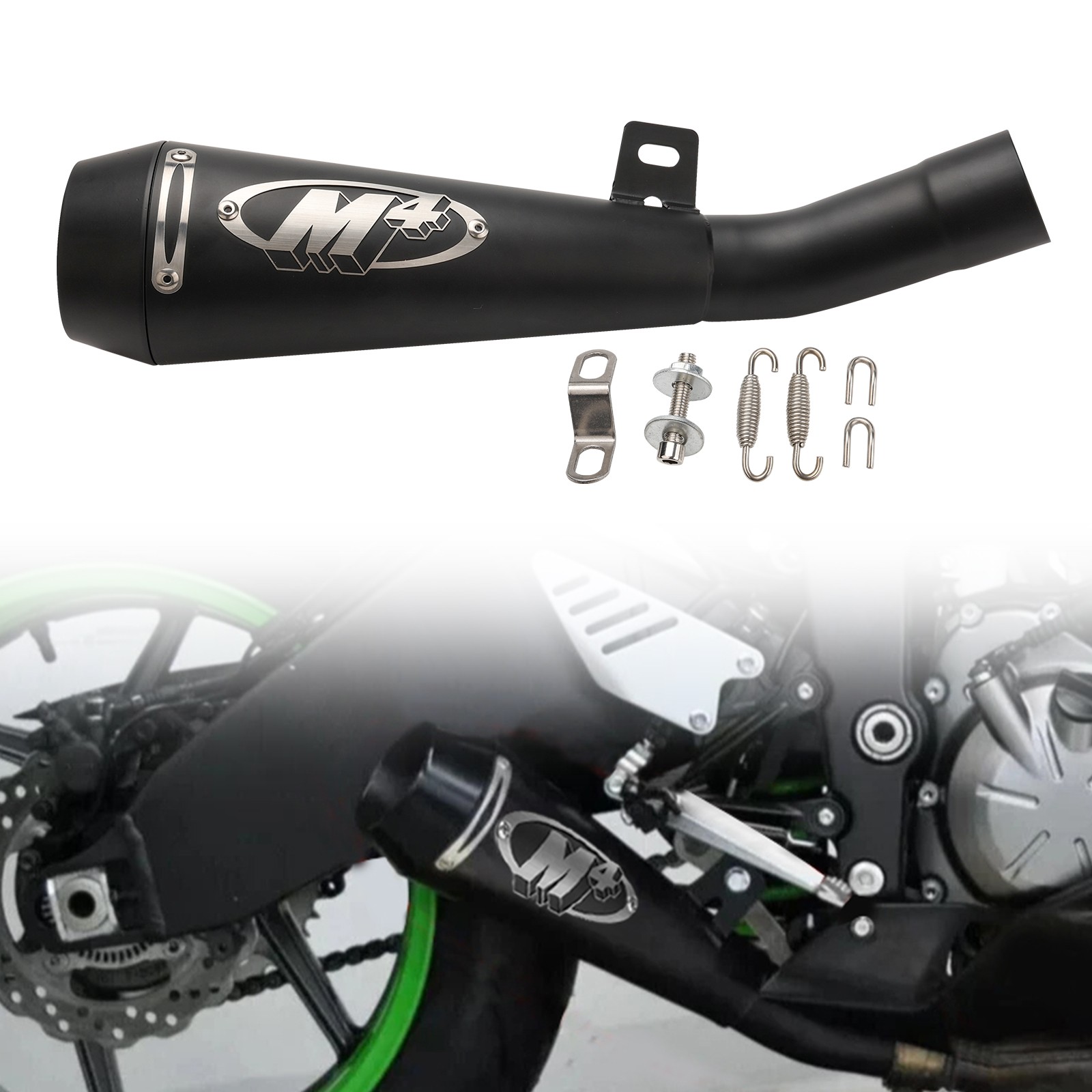 Slip On Exhaust System Muffler Tail Pipe For Kawasaki Ninja ZX6R ZX636 2009-2023