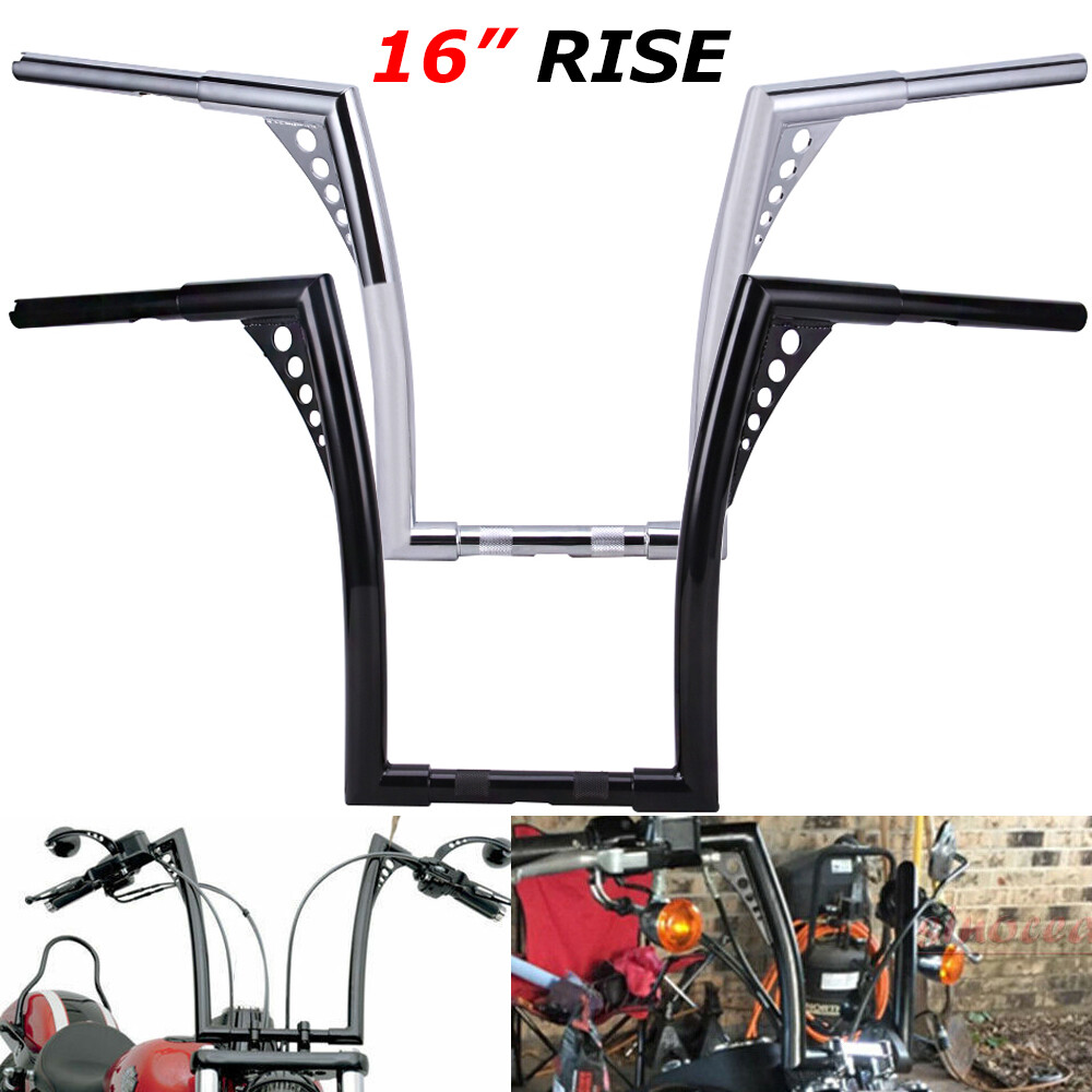 10″ 12″ 14″ 16″ Rise APE Hanger Handlebar Fat For Harley Softail Dyna Sportster