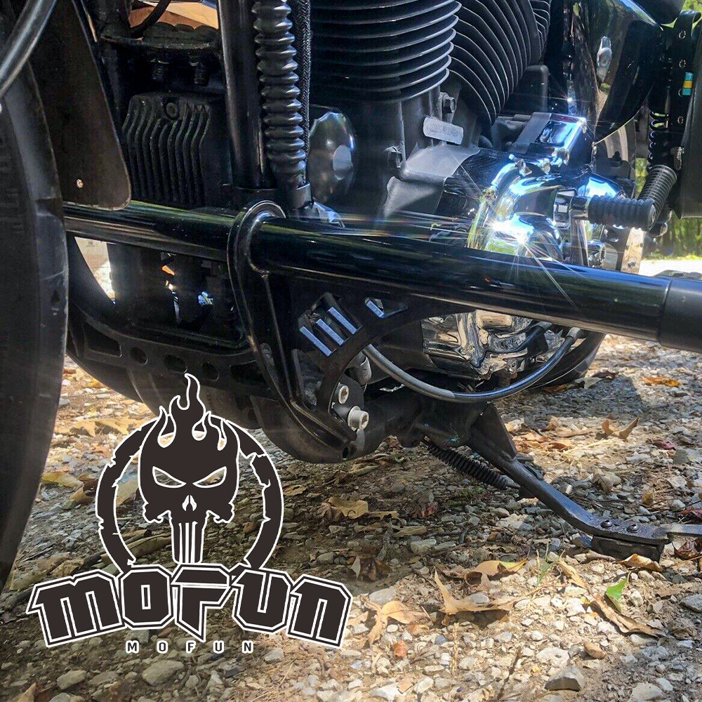 Front Engine Guard Highway Crash Bar w/Peg For 04+ Harley Sportster XL 883 1200