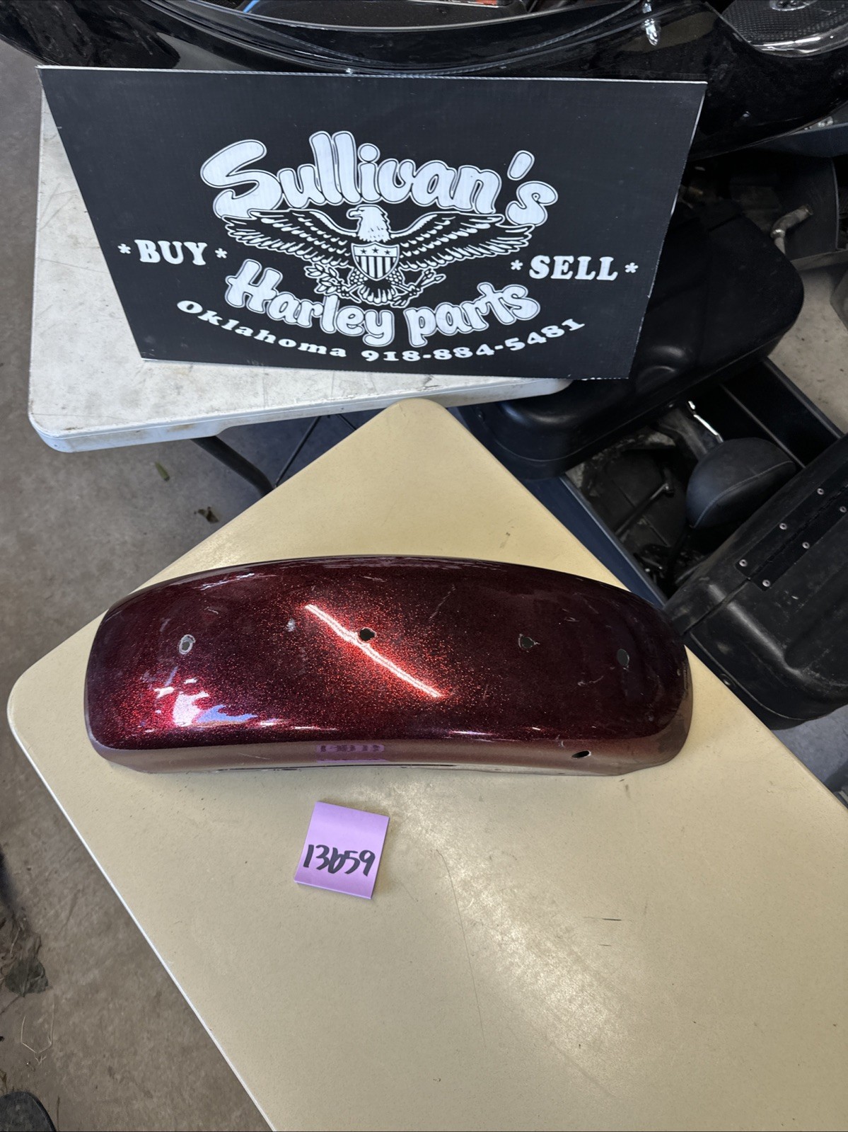 Harley Hard Candy Red Sportster Fender Custom Scratches Rear Metalflake OEM