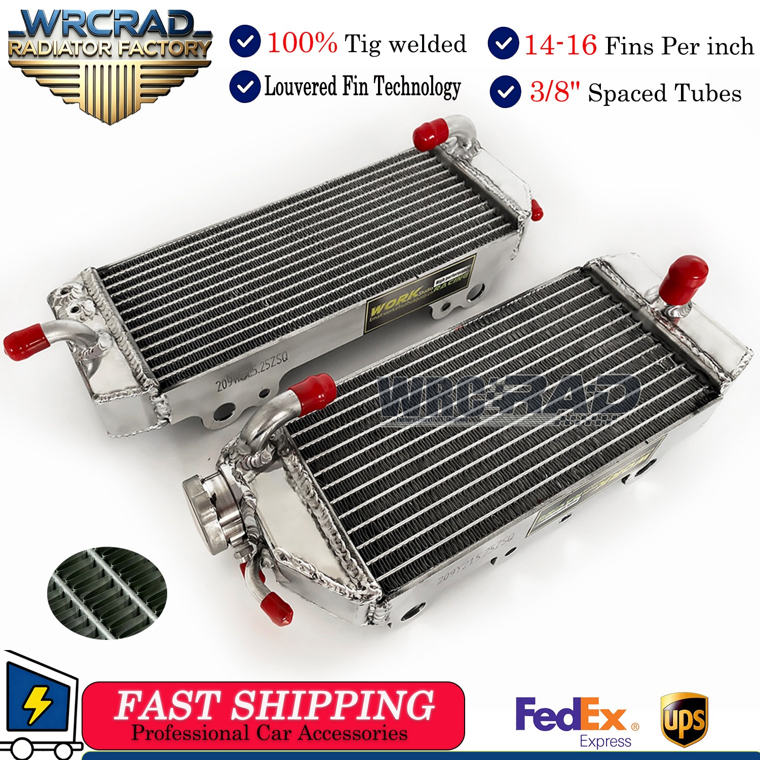 Full Aluminum Radiator for Kawasaki KXF 250 KX250F 2011-2016 2015 2014 2013 2012