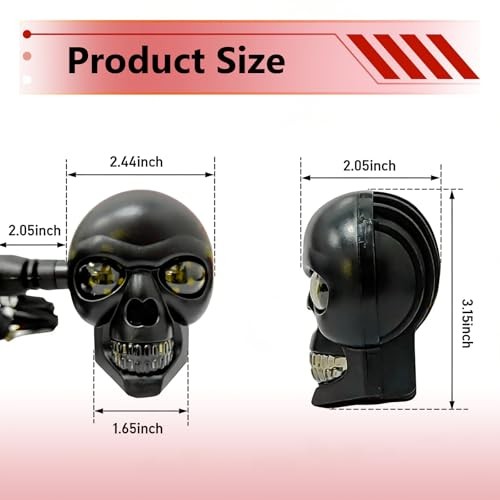 2PCS Motorcycle LED Turn Signals 12V Skull Dual Color 10mm Universal Blinkers