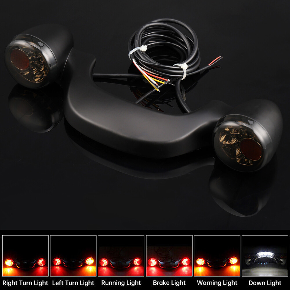 Bullet Rear LED Turn Signals Brake Light Bar for Harley Road King Street Glide