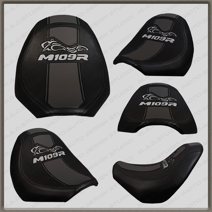 CUSTOM (Black+D.Gray+L.Gray+strips) Seat Cover Suzuki BOULEVARD M109R (06-26)