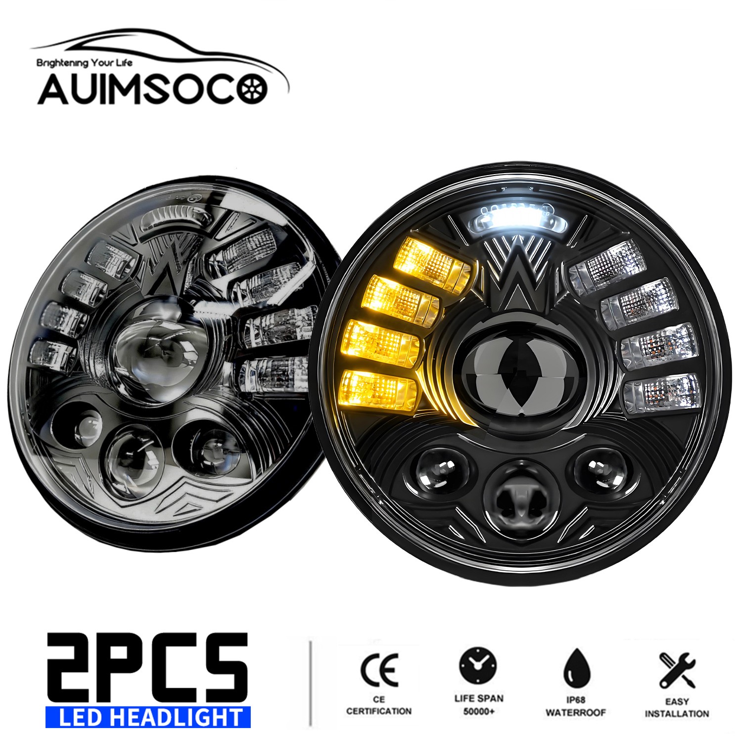 5.75″ LED Headlight For Honda Shadow ACE Sabre Spirit VLX 600 750 1100 GL 1800
