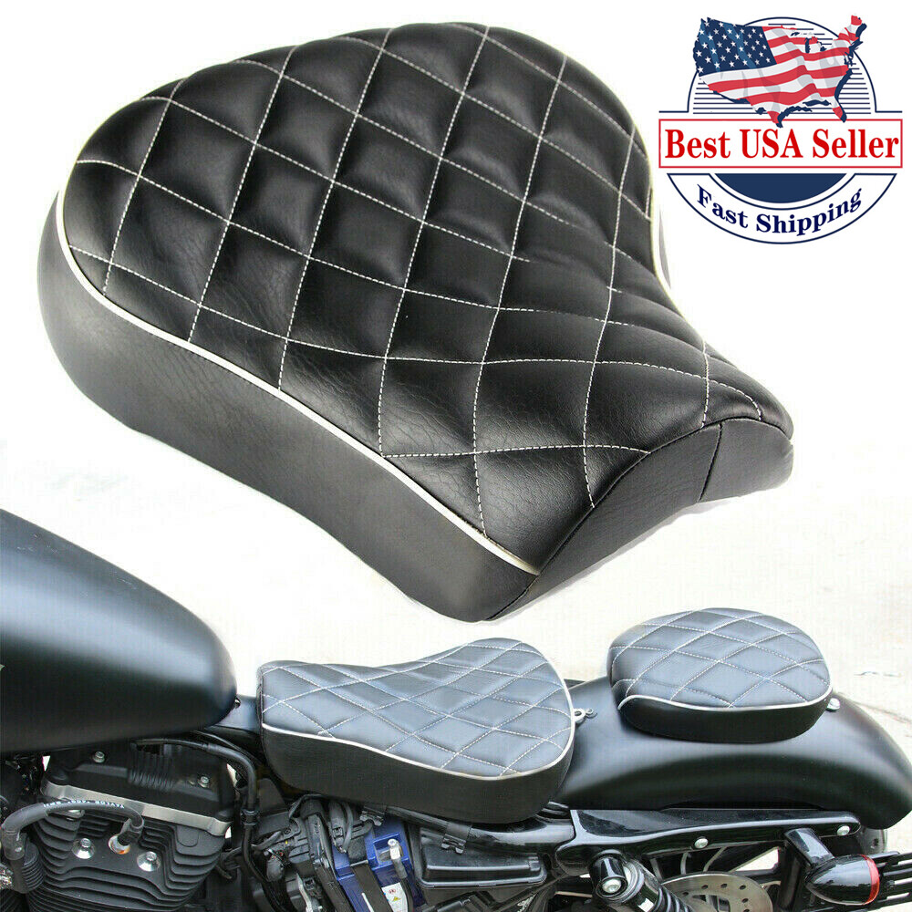 Front Driver Solo Seat For Harley Sportster 883 1200 Custom XL1200C 1983-2003