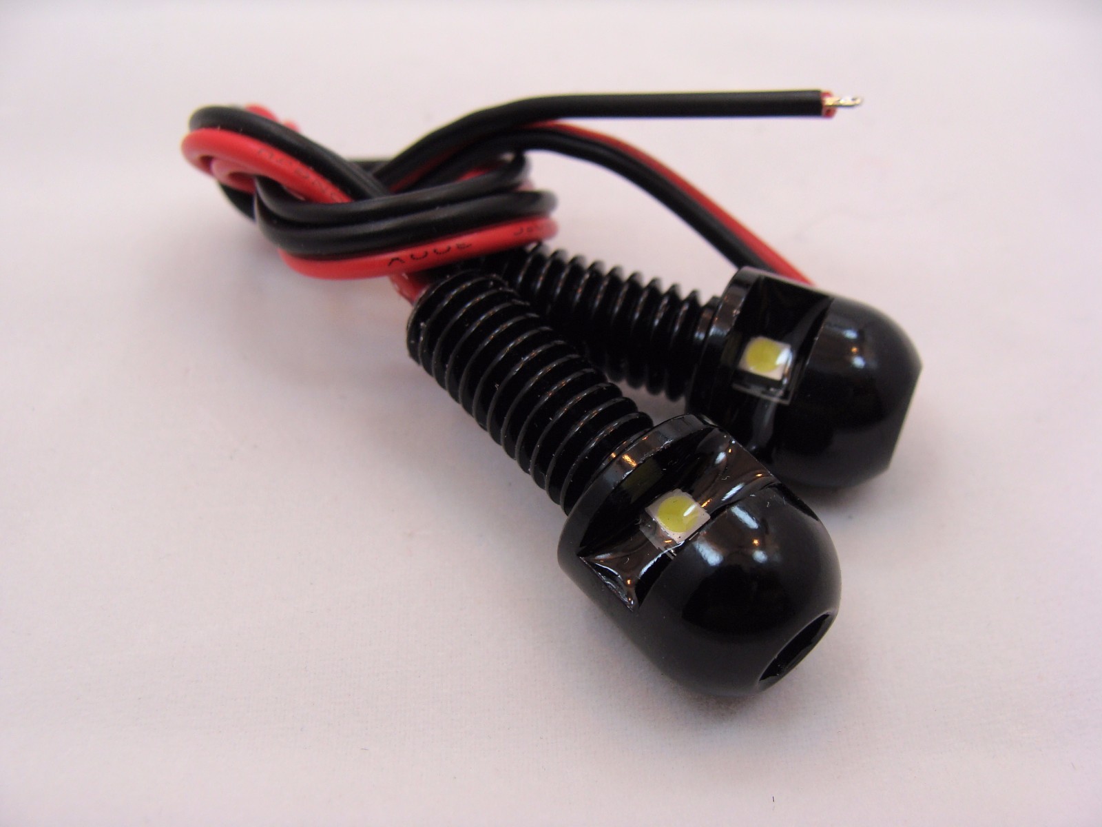 2 LED LICENSE PLATE LIGHTS BLACK POWDER COATED MADE IN THE USA