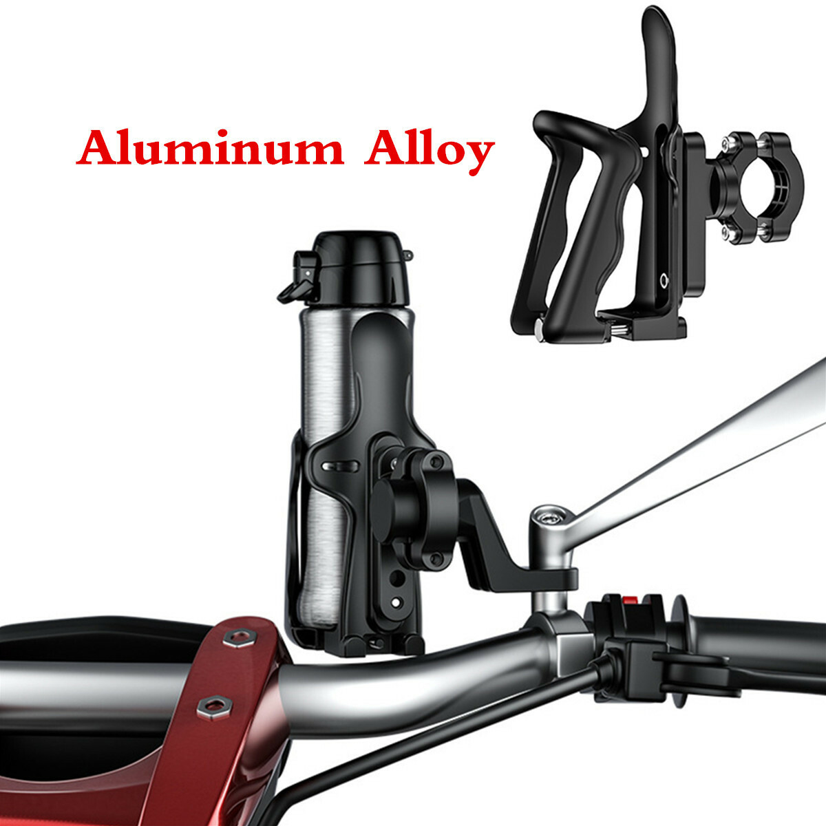 Motorcycle Adjustable Handlebar Cup Holder Mount Water Bottle For ATV Dirt Bike