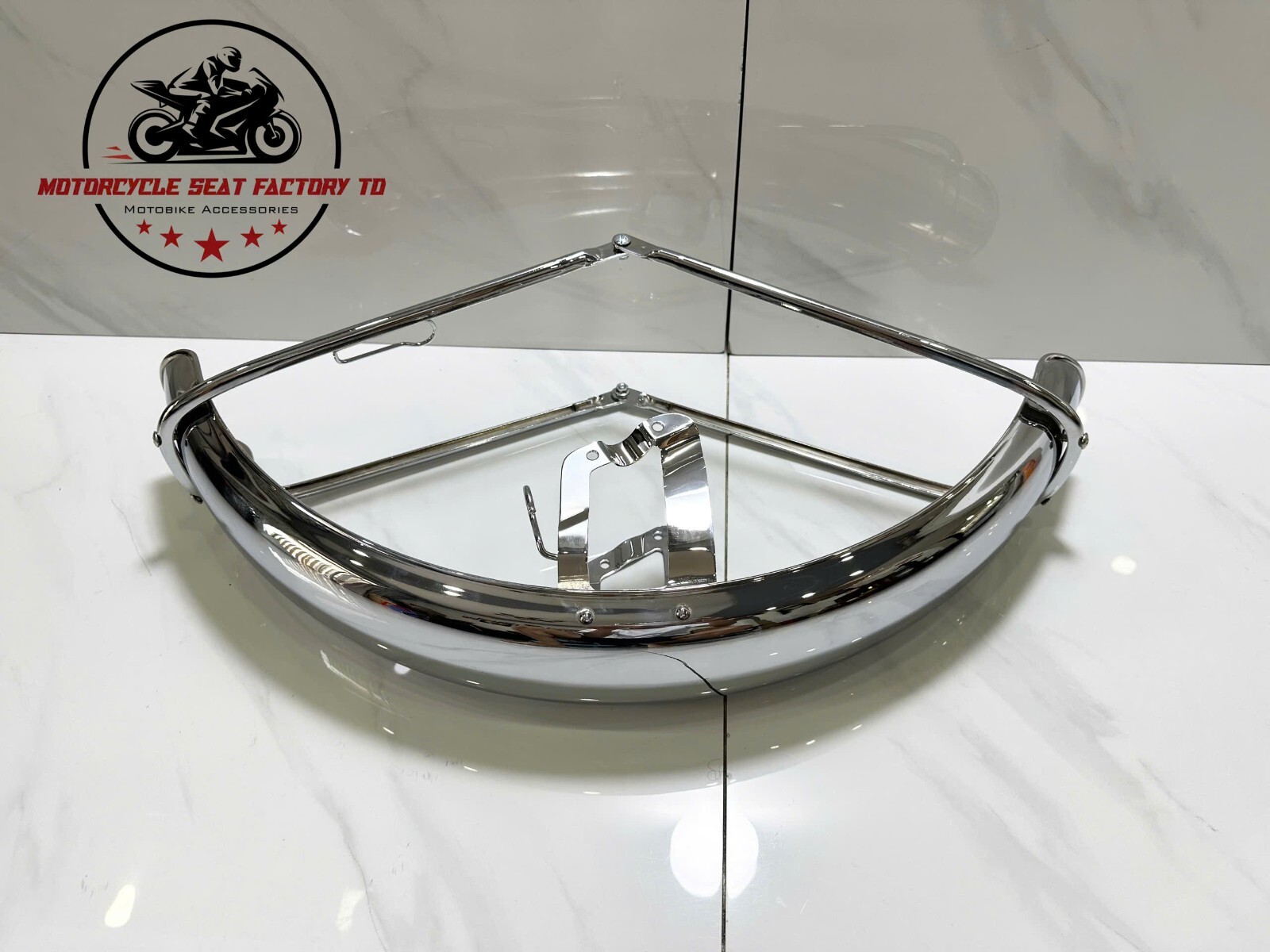 Honda CB350 CB 350 CB400F 61100-377-000 Reproduction Front Fender Chrome Steel.